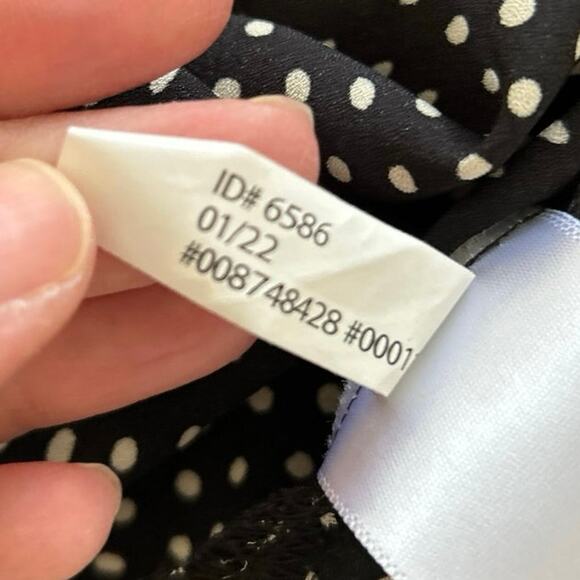 Express Women Sleeveless Polka Dot Tunic Top Dress Preppy Holiday Black Large - Picture 7 of 7